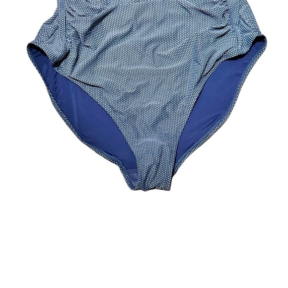 Women’s NipTuck Swim One Piece Blue White Polka Dot Swimsuit Size 12 - Picture 3 of 6